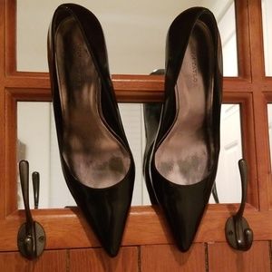 Ann Taylor Black Leather Stilettos